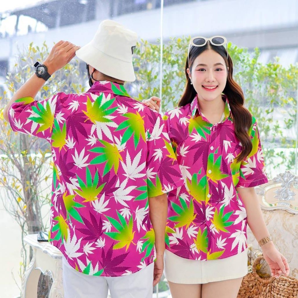 P06เสื้อฮาวายลายใหม่ ไซส์S-8XL ครบทีม ผ้าโพลีพลีเมี่ยม ทรงวัยรุ่น หญิงชายใส่ได้ ลายคมชัด **1ตัว**