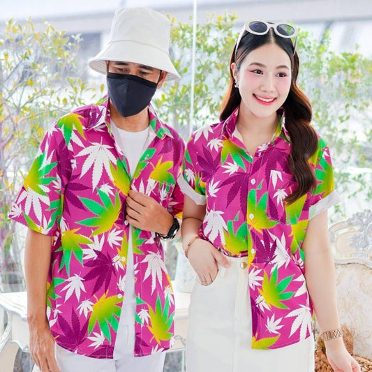 P06เสื้อฮาวายลายใหม่ ไซส์S-8XL ครบทีม ผ้าโพลีพลีเมี่ยม ทรงวัยรุ่น หญิงชายใส่ได้ ลายคมชัด **1ตัว**