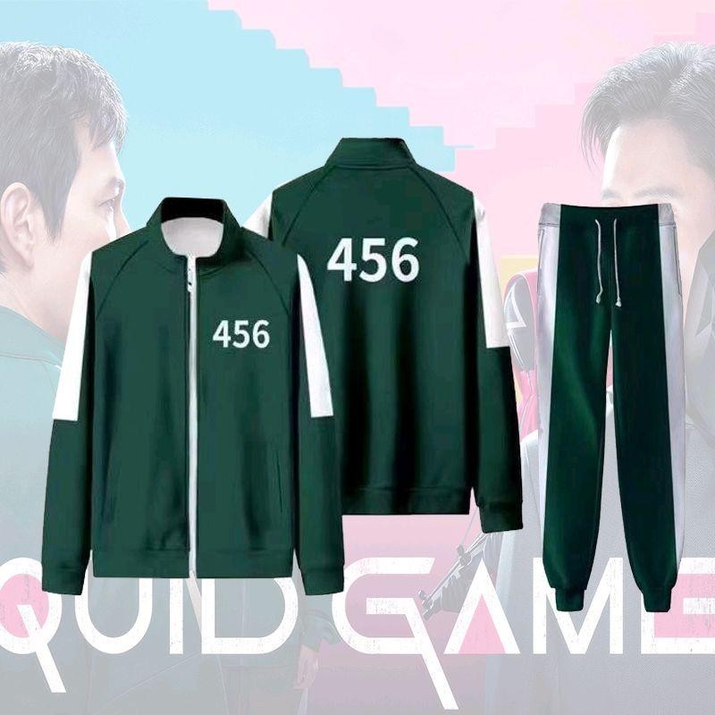 Pinkพร้อมส่งในไทย ชุดวอร์มSQUID GAMEเด็ก  ชุดผู้เล่นสควิดเกมเด็ก  ซีซั่น2