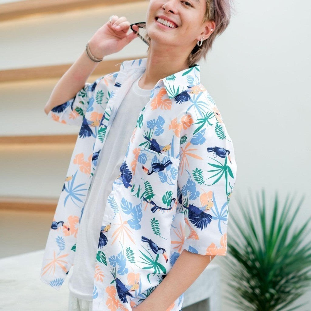 เสื้อฮาวายทรงวัยรุ่นใส่ได้หญิงชาย เนื้อผ้าใส่สบาย109