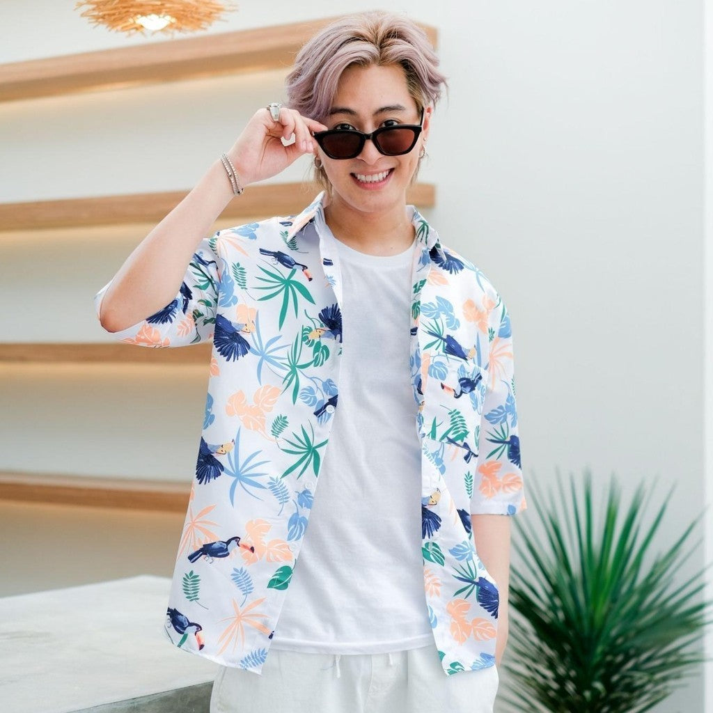 เสื้อฮาวายทรงวัยรุ่นใส่ได้หญิงชาย เนื้อผ้าใส่สบาย109