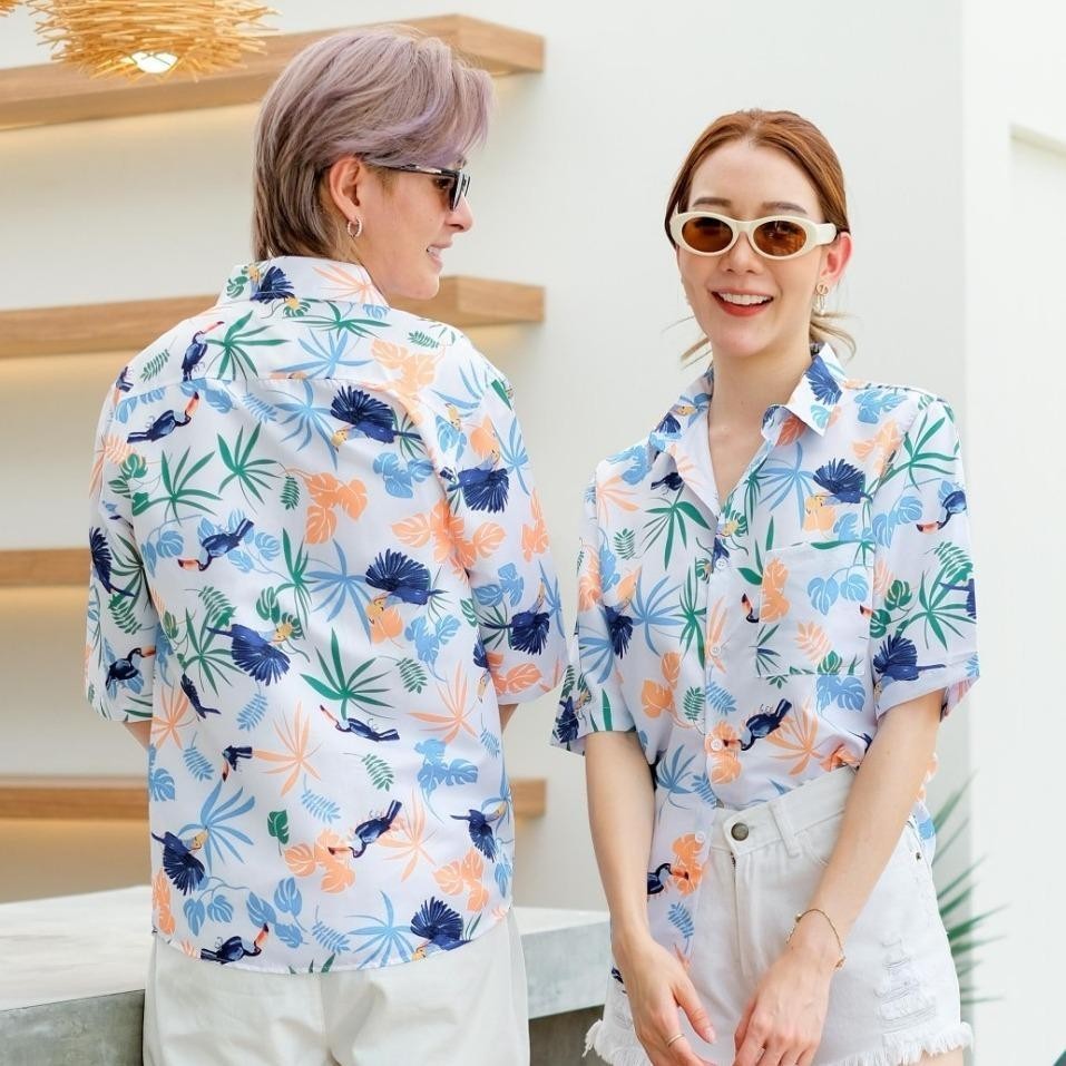 เสื้อฮาวายทรงวัยรุ่นใส่ได้หญิงชาย เนื้อผ้าใส่สบาย109