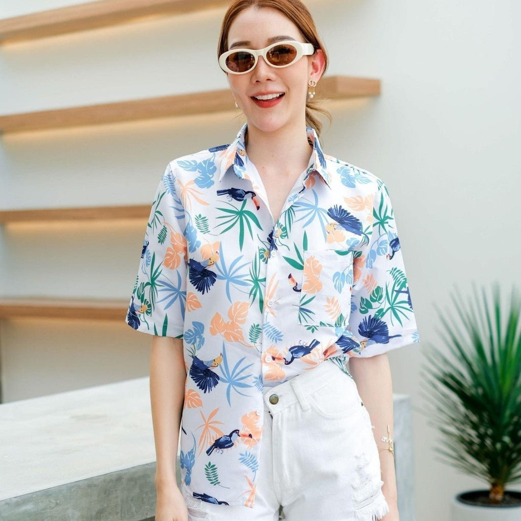 เสื้อฮาวายทรงวัยรุ่นใส่ได้หญิงชาย เนื้อผ้าใส่สบาย109