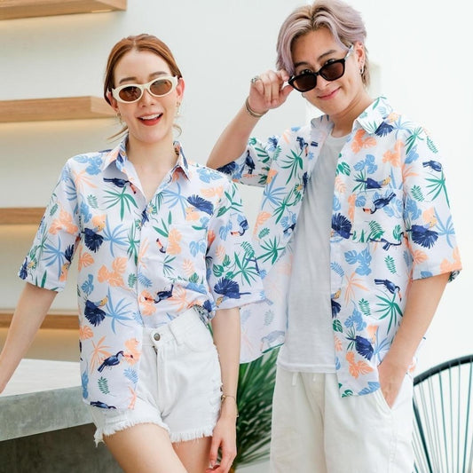 เสื้อฮาวายทรงวัยรุ่นใส่ได้หญิงชาย เนื้อผ้าใส่สบาย109