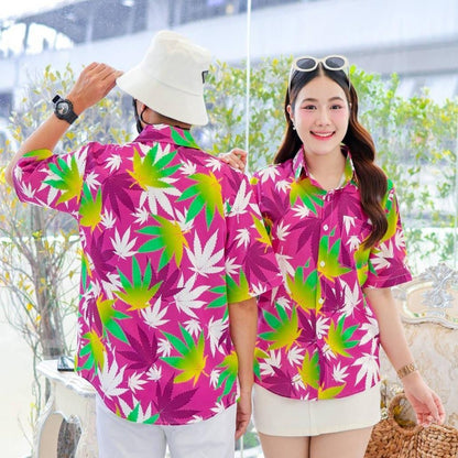 P06เสื้อฮาวายลายใหม่ ไซส์S-8XL ครบทีม ผ้าโพลีพลีเมี่ยม ทรงวัยรุ่น หญิงชายใส่ได้ ลายคมชัด **1ตัว**