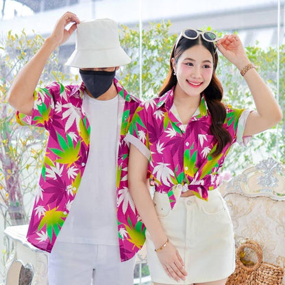 P06เสื้อฮาวายลายใหม่ ไซส์S-8XL ครบทีม ผ้าโพลีพลีเมี่ยม ทรงวัยรุ่น หญิงชายใส่ได้ ลายคมชัด **1ตัว**