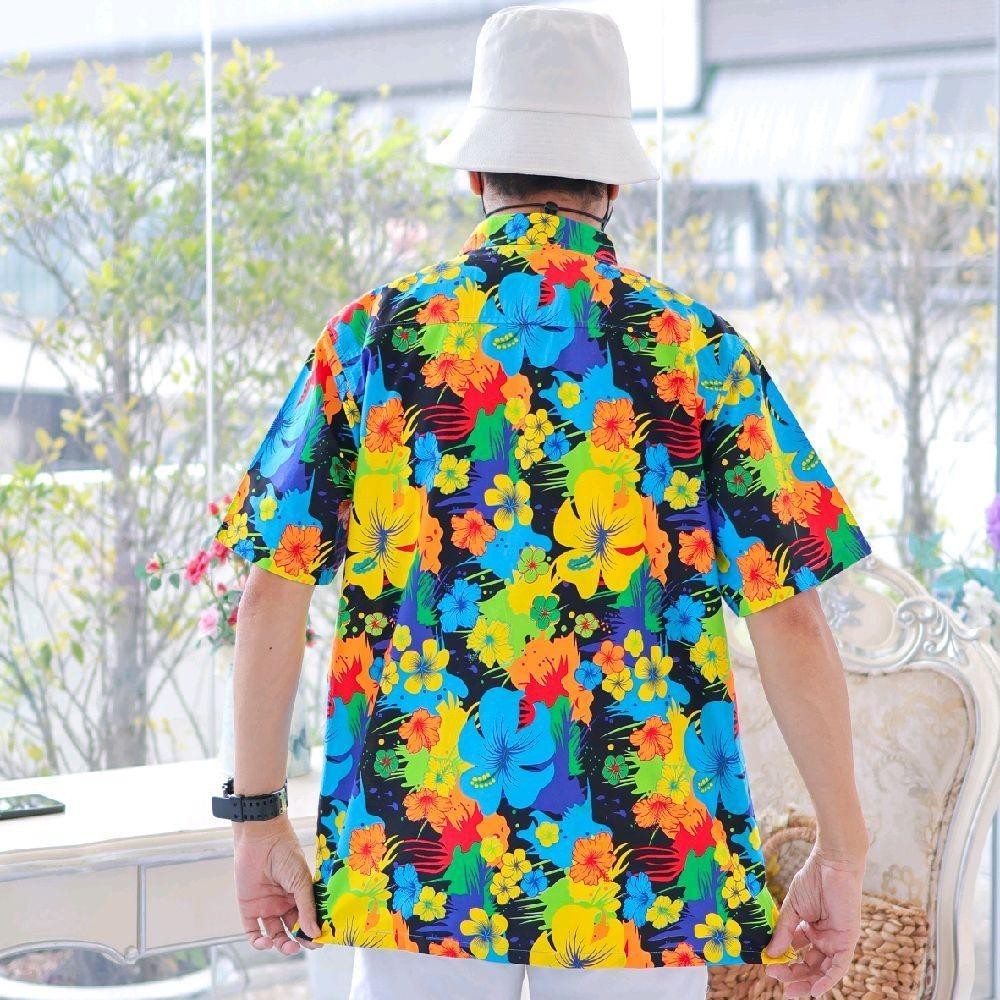 039เสื้อเชิ้ตลายดอก ผ้าคอตตอน100% สีไม่ตก ผ้าไม่หด ลายคมชัด มีไซส์หญิงชาย งานป้ายKTIERออกแบบเอง*1ตัว*