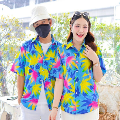 P06เสื้อฮาวายลายใหม่ ไซส์S-8XL ครบทีม ผ้าโพลีพลีเมี่ยม ทรงวัยรุ่น หญิงชายใส่ได้ ลายคมชัด **1ตัว**