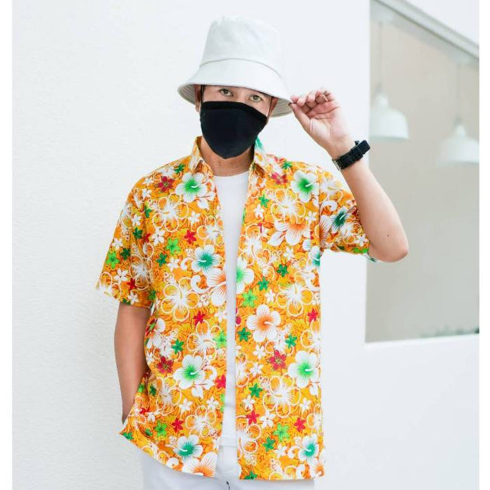 022เสื้อสงกรานต์ลายดอก ผ้าคอตตอน100