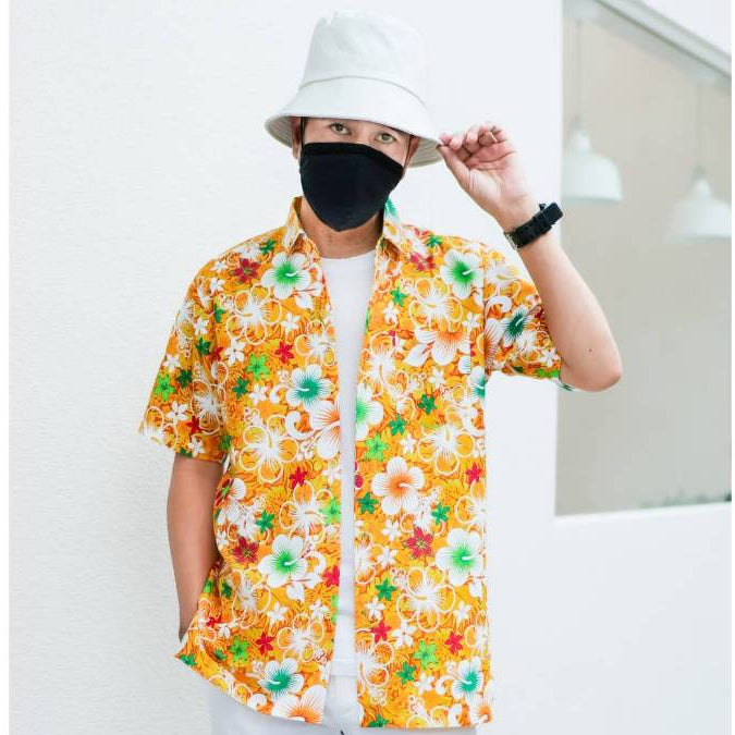022เสื้อสงกรานต์ลายดอก ผ้าคอตตอน100