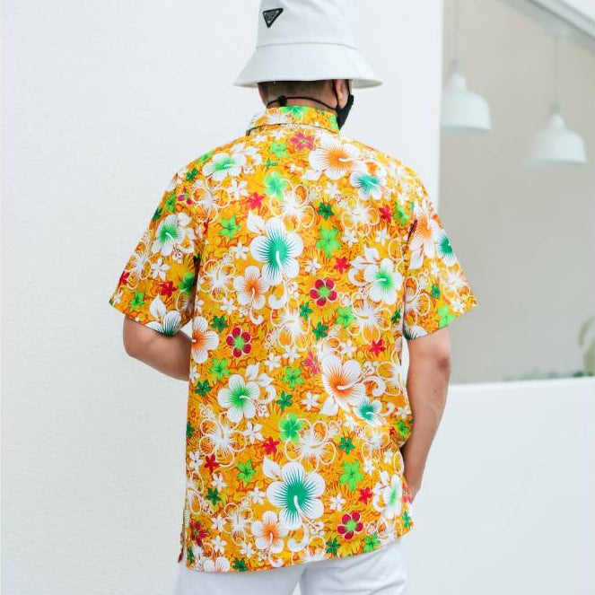 022เสื้อสงกรานต์ลายดอก ผ้าคอตตอน100